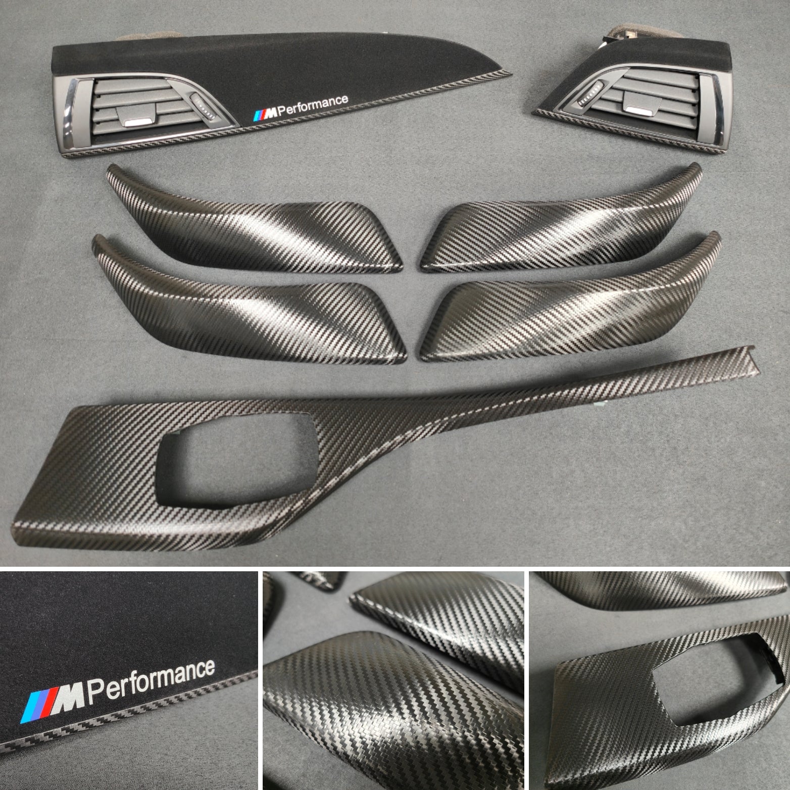 BMW F20 PERFORMANCE STYLE INTERIOR TRIM SET - DEEP TEXTURED GLOSSY CARBON (#15)